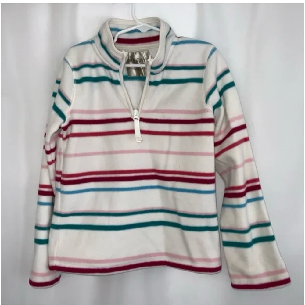 Girl’s Old Navy Striped Half-Zip Sweatshirt - Red, Green, Blue Size S